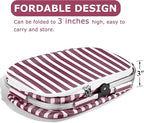 Tirrinia Large Insulated Picnic Basket, 34L Water Resistant & Leakproof Collapsible Portable Cooler Basket Set with Aluminium Handle for Travel, with a Free Foldable Grocery Bag, Wine Stripe