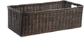 The Basket Lady Long Low Wicker Basket, Large, 25 in L x 11.5 in W x 7 in H, Antique Walnut Brown