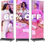 MWE LED Digital Signage Display with Flight Case, P1.86 Spliceable LED Poster Screen with Publishing System, Foldable Advertising Display Kiosk for Events and Rentals, WiFi/USB/HDMI (1 Panel), Black