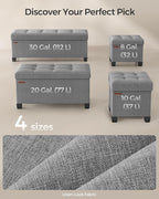 SONGMICS Storage Ottoman, Small Ottoman Foot Rest with Legs, 15 x 15 x 15.7 Inches Foot Stool, Load up to 660 lb, for Living Room, Bedroom, Dorm, Dove Gray ULSF014G02