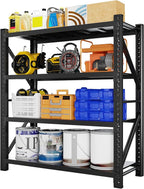 5000LBS Heavy Duty Garage Shelving 59" W Garage Storage Shelves 4-Tier Metal Adjustable Shelf Unit Storage Rack for Basement Supermarket Warehouse 59" W x 24" D x 78" H Black