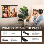 Travelization Magnetic Poster Hanger 36” Poster Frame with Strong Magnets, Complete Hanging Kit for Art, Maps, Pictures, and More, Fits 36x24, 36x40, 36x40, and 36x48, Black