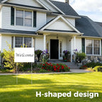 100 Pcs Yard Sign Stake, 15'' x 10'' Heavy Duty Metal H Frame Wire H Stakes, Weatherproof Metal Holder for 4mm 5mm Corrugated Signs, Lawn Sign Stake for Christmas Decoration and More