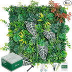 20"x20"(8pcs) Grass Wall, Artificial Boxwood Panels, Grass Backdrop Wall for Privacy Screen, Sun Protected Green Hedge Panels for Outdoor, Indoor, Garden, Fence, Backyard and Décor