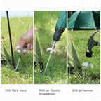 Screw in Tent Stakes Heavy Duty,8 Inch Ground Anchors Screw in,Metal Stakes with Hex Head Driver,Camping Tent Accessories (12, White)