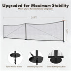 Driveway Guard Barricade Net - HDPE 5FT High 31/41FT Sizes 7.9inch Spiral Stakes 200% Anti-Tear with Middle Support Foldable Hook Prevents Kids & Toys Falling