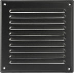 Vent Systems 6 x 6 Inch (Inner) - Pack of 2 - Black Vent Cover - Square Metal HVAC Return Air Grille with Mesh Screen - Register Wall Vent Duct Grill - Outdoor, Indoor, Crawlspace Exhaust Ventilation