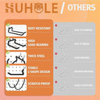 HUHOLE Pegboard Drill Holder, Peg Board Utility Hooks, 10 Pack Heavy Duty Peg Board Tool Holder for Power Tools, Drill, Hammer, Cord, Fit for 1/4" Pegboard