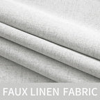MIULEE 100% Blackout Linen Textured Curtains for Bedroom Solid Thermal Insulated Heathered White Grommet Room Darkening Curtains & Drapes Luxury Decor for Living Room Nursery 52 x 96 Inch (2 Panels)
