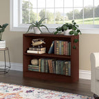 Bush Furniture Universal Small 2 Shelf Bookcase in Vogue Cherry, Low Storage and Display Bookshelf for Home Office or Living Room Organization