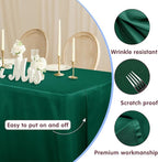 HolidayIdeas 2 Pack Fitted Table Clothes - 48 x 24 Inch - Green Rectangle Tablecloths for 4 Foot Folding Tables, Polyester Fabric Table Covers for Christmas, Craft Show, Trade Show, Business Party