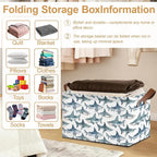 Sharks Storage Bin with Handles, Basket Storage Organizer for Shelves, Closet, Nursery, Book, Laundry Hamper & Home Decor