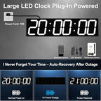 Digital Clock Large Display 28" with Remote Control,Double-Sided Clock, Suspended Design for Hospitals, Factories, Airports.