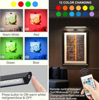 BIGMONAT 16inch Wireless LED Picture Light with Remote, USB Rechargeable Battery Operated Painting Light, Color Changing Art Display for Wall with Timer,Dimmable Art Light for Paintings,Frame,Portrait