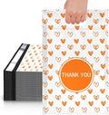 JinRuiKJ Poly Mailers with Handle 10x13 Inch 25 Pcs, Easy to Carry Packaging Bags for Small Business, Thank You Shipping Bags with Self Adhesive Strip, Tearproof and Waterproof - Yellow heart