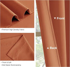 PONY DANCE Burnt Orange Short Black Out Curtains for Kitchen Over Sink 45 inch Length, Thermal Insulated Room Darkening Blackout Drapes for Small Bathroom Window(2 Panels Set, 42 inches Wide)
