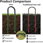 12'' Ground Stakes Heavy Duty,Lawn Stakes,Trampoline Stakes Anchors high Wind,Fence Stakes,Metal Stakes for Ground,Landscape Stakes,rebar Stakes,StakesSwing,Trampoline Accessories,Black Set of 8.