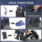 Wearable Cleaning Caddy, Cleaning Caddy Supplies Organizer with Handle & Shoulder Straps for Housekeepers, Under Sink & Car Cleaning Tool Organizers Bag with 4 Foldable Divider (NavyBlue)