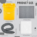 41 Pcs Universal Spill Kit Portable Complete 9-Gallon Spill Kit, Absorbs Oils Water and More, Yellow Bucket, 30 Absorbent Pads, 4 Pcs 3" x 4' Sorbent Socks, 5 Disposal Bags, PVC Gloves