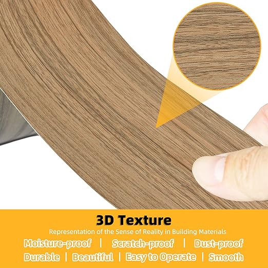 GSCIT Club Natural Walnut Wallpaper, 2.4 inch X 25ft Self Adhesive Wood Grain Repair Tape Walnut Repair Patch for Tables, Chairs, Baseboards, Doors, Windows, Floors, Handicraft DIY.