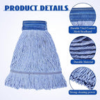 Gejoy 10 Pack 24oz Mop Head Replacement Commercial Cleaning Mop Head Wet String Heavy Duty Cotton Industrial Mophead for Floor Cleaning