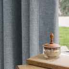 Textured Linen Pinch Pleated 100% Blackout Curtains for Bedroom/Living Room Blackout Curtains 102 Inches Long, Energy Saving Window Treatment Curtains,100Wx102Lx2,Grey Blue