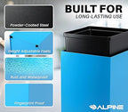 Alpine Industries 29 Gallon Commercial Indoor Recycle Bin with Lid, Blue Metal Container with Optional Lids