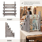 TOPNEW 4 Tier Wooden Bracelet Holder,Scrunchie Bangle Watch Necklace Display Storage Jewelry Holder Stand Display Organizer,Antique White