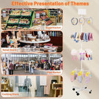 Retail Display Stand Rotating Display Stand 4 Tier Spinning Display Stand for Craft Shows, Jewelry, Keychain, Earring Adjustable Height Retail Display Racks (White)