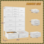57“H Dresser for Bedroom with Multiple Drawers,Dressers & Chests of Drawers for Bedroom,Large White Dresser, Sturdy Metal Frame & Wood Top,Entryway, Hallway