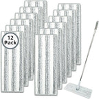 12 Pack Microfiber Mopping Pads Compatible with JOYMOOP, Libman, Oshang Flat Mop and Most 13"X5" Flat Floor Mop, Reusable & Washable Microfiber Cleaning Pads