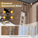 10x12 FT Outdoor Storage Shed with Floor Foundation & Lockable Double Doors, Heavy-Duty Galvanized Steel Outdoor Metal Shed for Bike, Tool Storage in Backyard, Patio (10’x12’, Floor Base)