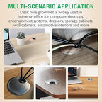 1 Pcs Desk Grommet 2-3/8" / 60 mm, Desk Cord Hole Cover, Cable Grommet Metal Zinc Alloy Materilal, Desk Hole Grommet for Home & Office Pc, Detachable Cable Cord Organizer-Brushed Silver