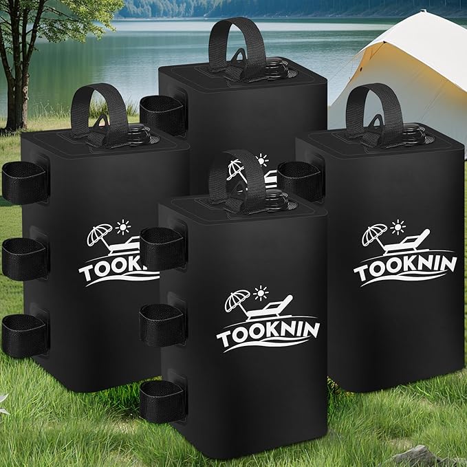 Canopy Tent Weight,88 LBS Canopy Weights Water Bags, Gazebo Weights Heavy Duty Leg Weights for Pop Up Canopies Outdoor Shelter Umbrella Pool Ladder,Set of 4, Black