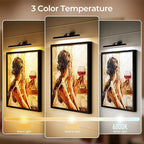 Picture Lights for Wall, Battery Operated Picture Light 24in Gallery Light for Paintings CCT Dimmable Recharging Battery Wall Light with Remote Control for Living Room Gallery Dartboard