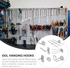 Garneck 7Pcs Tool Storage Hook Set for Pegboard Heavy Duty Silver Wrench Coil Tape Screwdriver Hangers Space-Saving Utility Tool Organizers for Garage Workshop Home Use