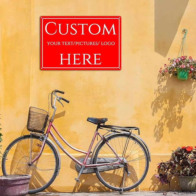 Custom Sign,make your own sign custom，Aluminum Weatherproof Metal Sign Multiple Sizes, Customize for street Business, Workplace, office, Home, Delivery Signs(18 * 14 Inch)
