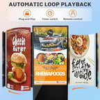 HLEC 43'' Indoor Floor-Standing Digital Signage Interactive Display, 4K Touchscreen Advertising Display LCD Kiosk, Commercial Android Smart System, CMS Software, HDMI/USB Input＆Out/WiFi(4+64G)