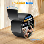 Rubber Grip Tape, 2 in x 22 Ft Black Ultra-Thin Strong Adhesive Non-Slip Tape, Anti-Slip Grip Tape for Handles, Waterproof Heat Resistant Cushion Grip, Comfortable in Hands