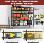 PrimeZone 6 Tier 80.7"H x 55.5"W x 24"D Wire Shelving with Wheels 3600lbs NSF Certified Storage Shelves Heavy Duty Metal Shelf Adjustable Rolling Rack Commercial Garage Restaurant Warehouse Kitchen