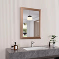 Amorho Bathroom Mirror, 22" X30" HD Reflection Metal Framed Mirror for Wall, Anti-Rust, Hang Horizontally/Vertically, Suitable for Bedroom, Farmhouse, Bathroom, entryway (Walnut Wood Grain)