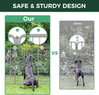 FXW Garden Fence Outdoor for The Yard – 50in(H) x 62.6ft(L) Heavy Duty Metal Animal Barrier for Dog and Rabbit, Decorative Dog Fence, 24 Panels, Silver
