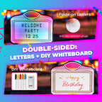 LED Letter Bottle Presenter, VIP Bottle Service Sign, Hand Held Light Box with Color Change for Club, Bar, Party, Birthday, Store - Acrylic Frame with 4 Letter Sets & 2 Number Sets (Whiteboard Letters)