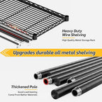 REIBII 75''H Storage Shelves Metal Shelving Unit, 6 Tier Wire Shelving for Pantry Shelves Adjustable 1200LBS Garage Shelving Heavy Duty Storage Rack for Kitchen Garage, 35.4''W*75''H*15.7" D, 2PCS