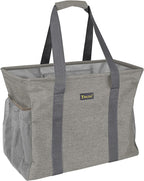 BALEINE Extra Large Utility Tote Bag with Wire Frame for Storage (Beige, 16.5''x14''x10'')