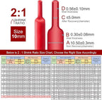 Chanzon 3/8" (10mm) Diameter Heat Shrink Tubing Red Polyolefin 80ft Roll 2:1 Ratio Electrical Cord Shrink Wrap 1pcs