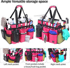 Extra Large Rolling Cleaning Caddy Bag with Detachable, Foldable Trolley Portable Cleaning Cart for Housekeeping Cleaning Caddy with Adjustable Shoulder Strap and Multiple Storage Pockets