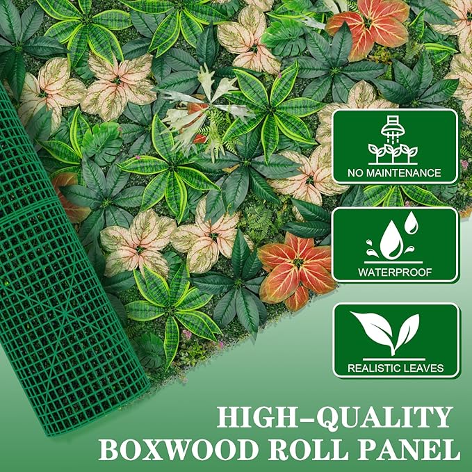 Artificial Grass Wall, 40"x20" (33.33 SQFT) Greenery Backdrop Wall with UV-Anti, Fake Plant for Outdoor Garden Fence and Indoor Home Wedding Party Decor