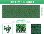 Artificial Boxwood Roll Panels,40"x 120"(33.33 sq.ft) UV-Anti Faux Ivy Leaves Privacy Fence Screen Grass Wall Roll Panels for Indoor Home Decor and Outdoor Garden Backyard