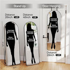 57x20 Door Hanging Full Length Mirror, Floor (Height 5.7ft just Body in1.3ft) Wall Mounted Metal Frame Arch Dressing Mirrors for Bedroom Bathroom Living Room 57 inch Black
